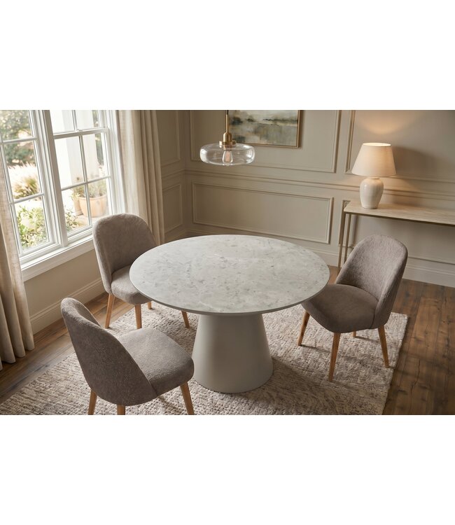 Invicta Interior Eettafel VOGUE 120cm rond grijze steenlook - 48531