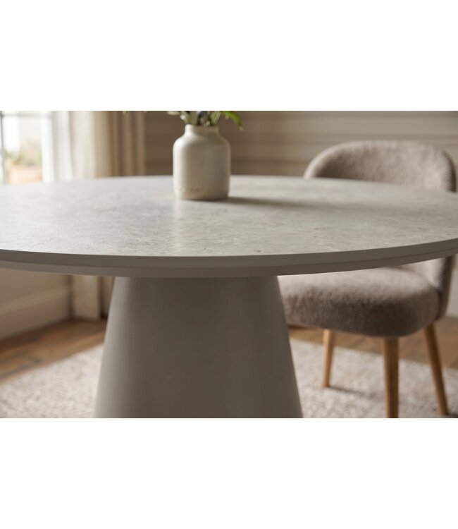 Invicta Interior Eettafel VOGUE 120cm rond grijze steenlook - 48531