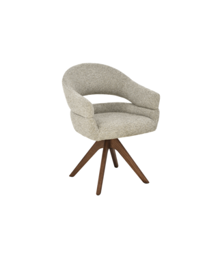 Invicta Interior Draaibare stoel ORGANIKO 180° auto-return met armleuningen textielstof taupe beige bruin - 48548