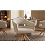 Invicta Interior Draaibare stoel ORGANIKO 180° auto-return met armleuningen chenille stof beige naturel - 48549