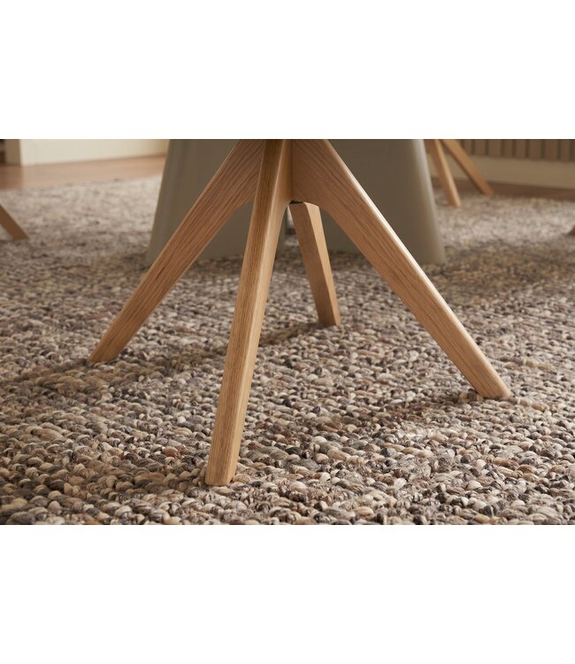 Invicta Interior Draaibare stoel ORGANIKO 180° auto-return met armleuningen chenille stof beige naturel - 48549