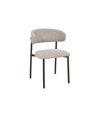 Invicta Interior Stoel BELFORT met metalen poten textielstof taupe beige bruin - 48550