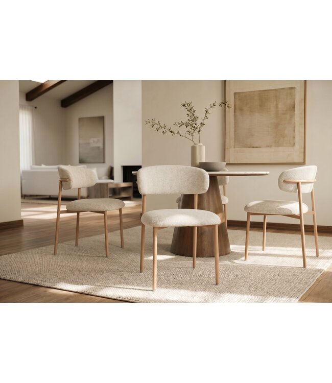 Invicta Interior Stoel BELFORT met metalen poten textielstof beige naturel - 48551