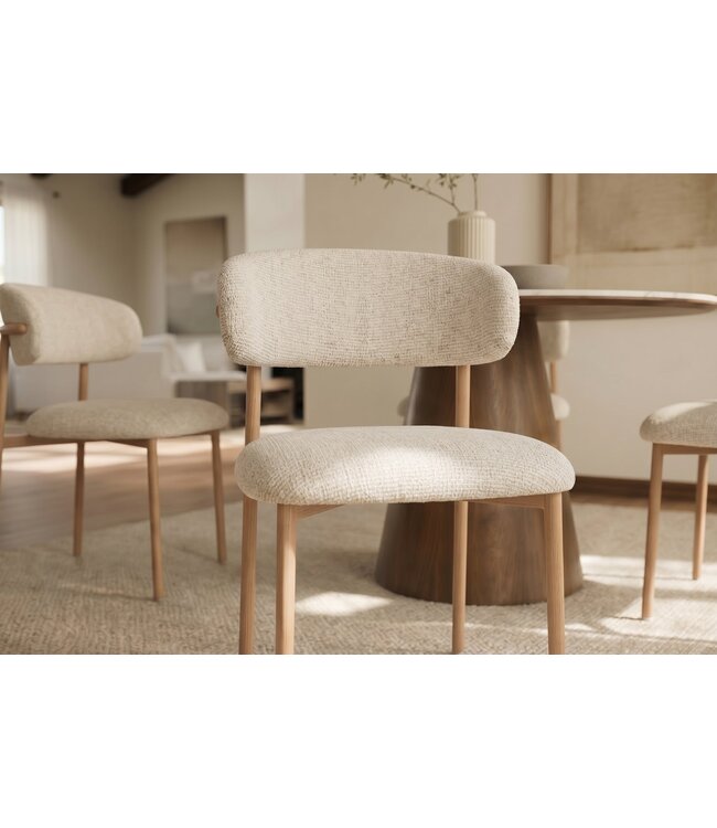 Invicta Interior Stoel BELFORT met metalen poten textielstof beige naturel - 48551