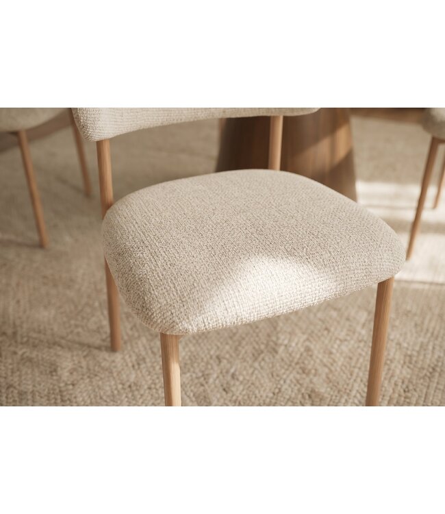 Invicta Interior Stoel BELFORT met metalen poten textielstof beige naturel - 48551