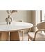 Invicta Interior Eettafel ORGANIKO 120cm rond wit marmer keramisch blad met eikenhout look onderstel - 48552