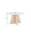 Invicta Interior Eettafel ORGANIKO 120cm rond wit marmer keramisch blad met eikenhout look onderstel - 48552