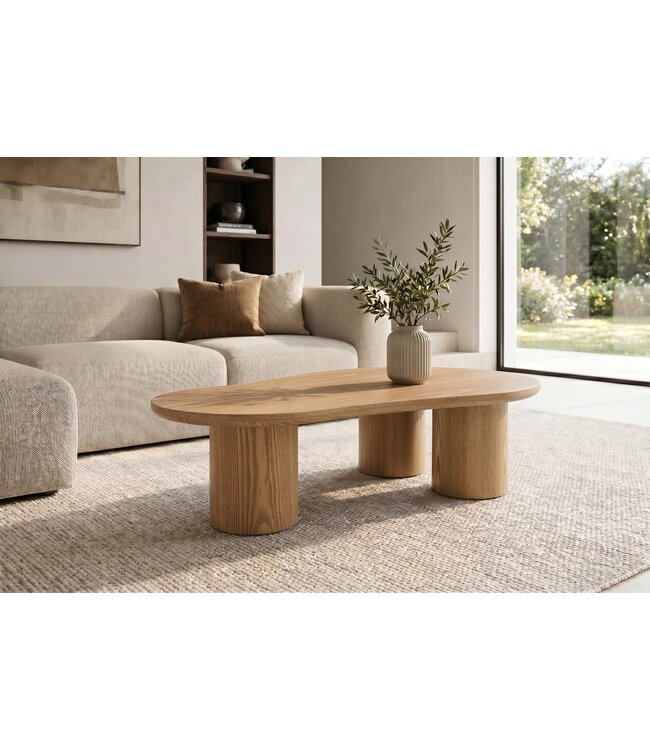 Invicta Interior Koffietafel ORGANIKO 130cm eikenhout look natuurlijk - 48554