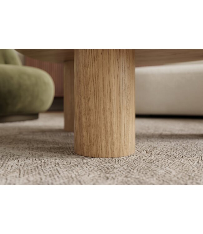 Invicta Interior Salontafel ORGANIKO 110cm natuurlijke keramiek look met eikenhout look frame - 48556