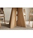 Invicta Interior Eettafel ORGANIKO 120cm rond natuursteen travertijn blad met eiken houtlook frame - 48557