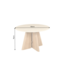 Invicta Interior Eettafel ORGANIKO 120cm rond natuursteen travertijn blad met eiken houtlook frame - 48557