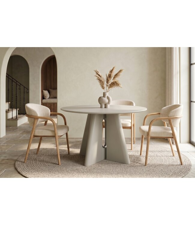 Invicta Interior Eettafel ORGANIKO 120cm rond greige beige - 48558