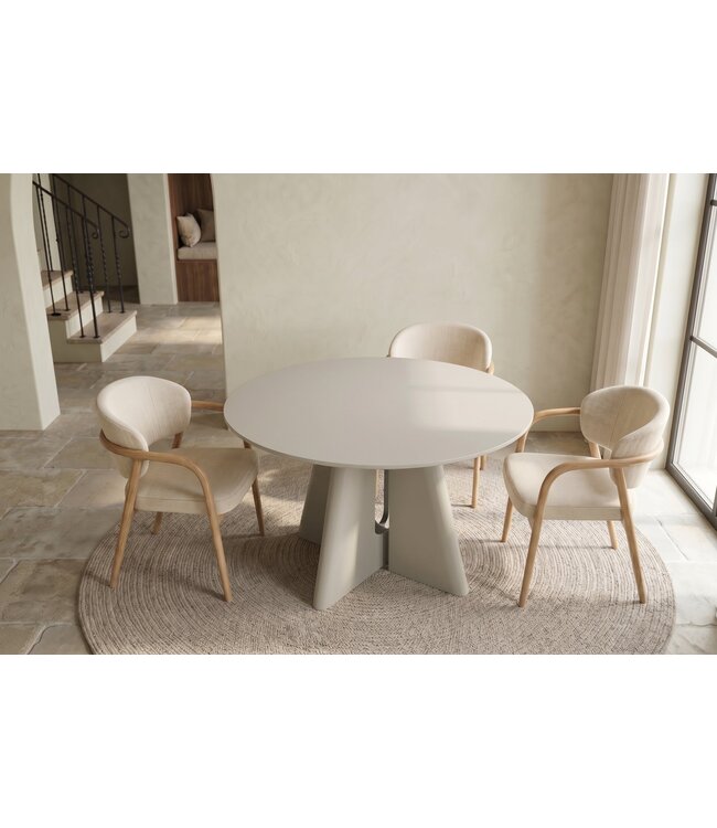 Invicta Interior Eettafel ORGANIKO 120cm rond greige beige - 48558
