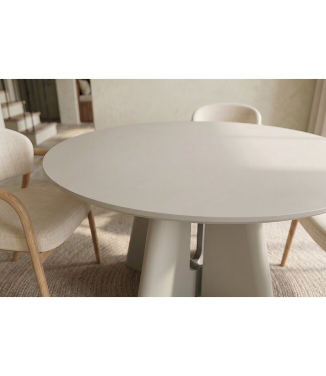 Invicta Interior Eettafel ORGANIKO 120cm rond greige beige - 48558