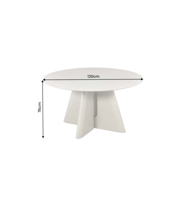 Invicta Interior Eettafel ORGANIKO 120cm rond greige beige - 48558