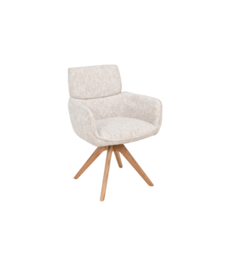 Invicta Interior Draaibare stoel UNIQUE 180° auto-return met armleuningen chenille stof beige natural - 48561