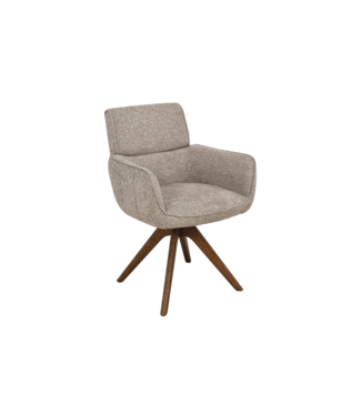 Invicta Interior Draaibare stoel UNIQUE 180° auto-return met armleuningen gestructureerde stof taupe beige bruin - 48562