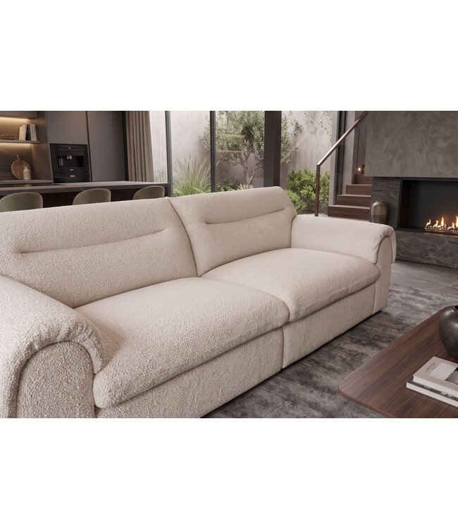 Invicta Interior Sofa SIXTH SENSE 210cm 3-zits bouclé beige - 48575