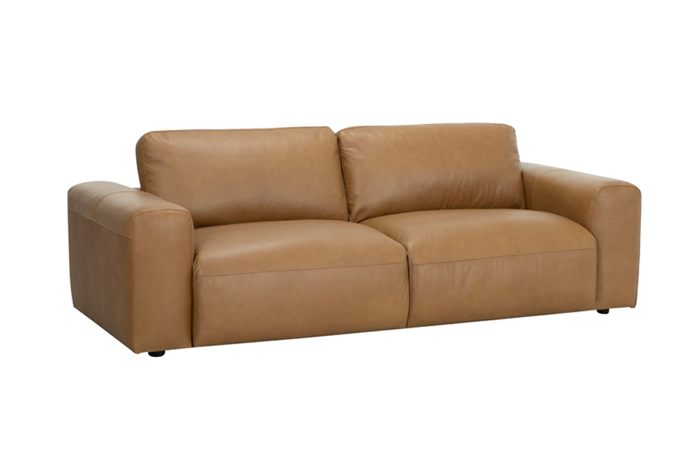 Bank BIG GEORGE 245cm 3-zits leer cognac - 48579