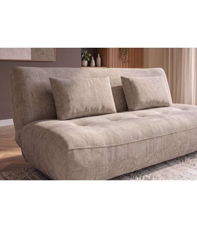 Invicta Interior Slaapbank ELYPSE 200cm 3-zits chenille greige - 48662