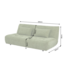 Invicta Interior Slaapbank ELYPSE 200cm 3-zits chenille groen - 48663