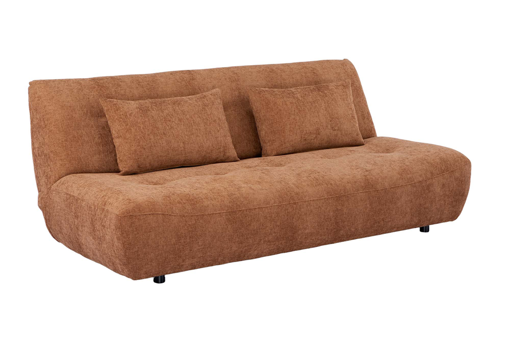 Slaapbank ELYPSE 200cm 3-zits chenille roestbruin - 48664