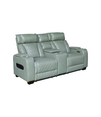 Invicta Interior Cinema fauteuil HOLLYWOOD 2-zits elektrisch verstelbaar kunstleer sage - 48679