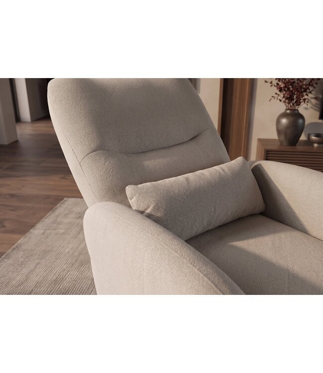 Invicta Interior Bioscoopfauteuil PRIORITY 360° elektrisch verstelbaar roteerbaar met USB-poort gestructureerde stof greige - 48684