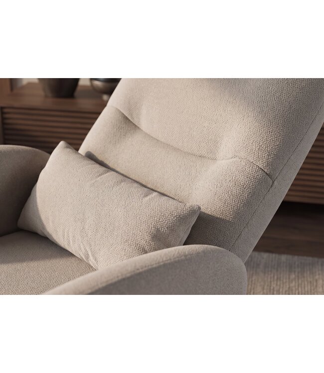 Invicta Interior Bioscoopfauteuil PRIORITY 360° elektrisch verstelbaar roteerbaar met USB-poort gestructureerde stof greige - 48684
