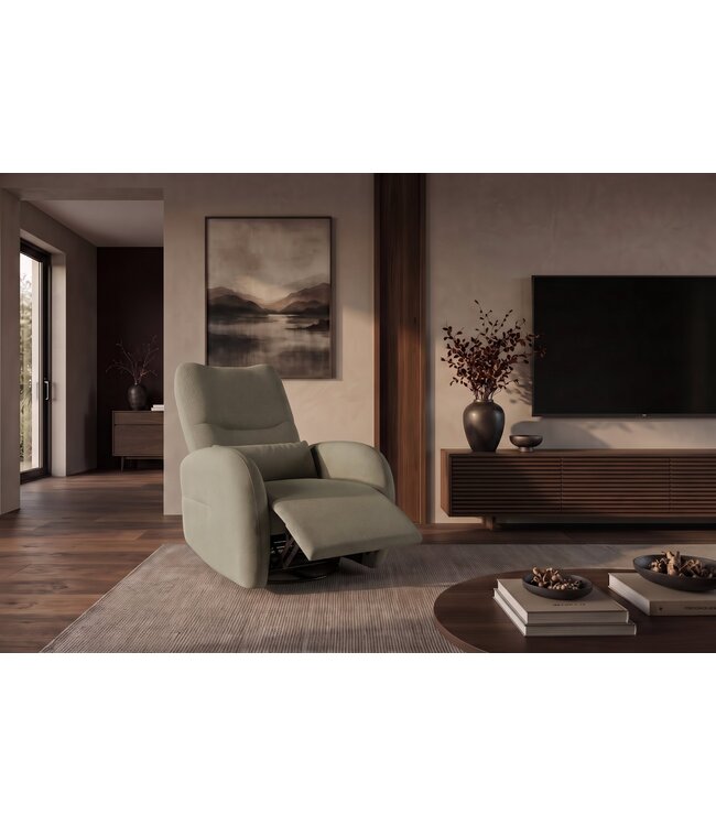 Invicta Interior Cinema fauteuil PRIORITY 360° elektrisch verstelbaar met USB-poort geweven stof groen - 48685