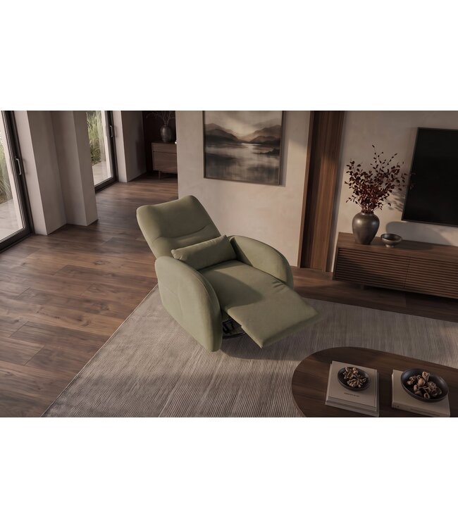 Invicta Interior Cinema fauteuil PRIORITY 360° elektrisch verstelbaar met USB-poort geweven stof groen - 48685