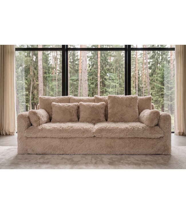 Invicta Interior Sofa YETI 200cm 3-zits afneembare hoes champagne beige - 48698