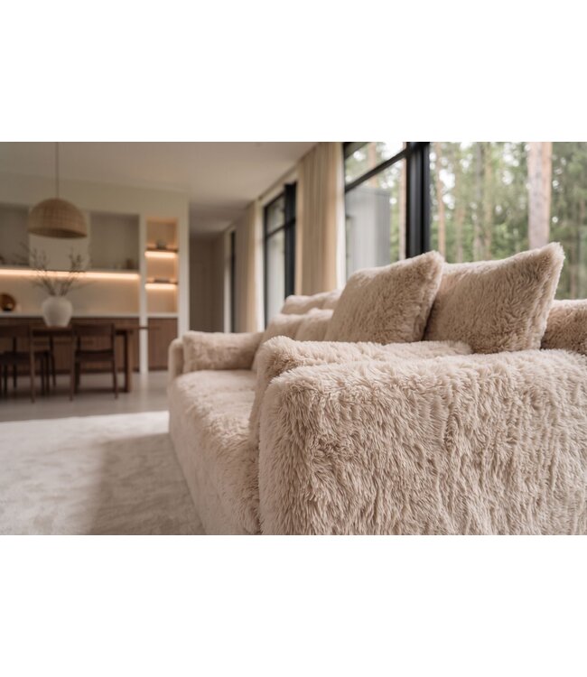 Invicta Interior Sofa YETI 200cm 3-zits afneembare hoes champagne beige - 48698