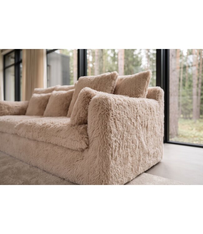 Invicta Interior Sofa YETI 200cm 3-zits afneembare hoes champagne beige - 48698