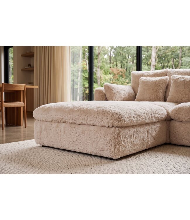 Invicta Interior Kruk YETI 100cm afneembare hoes champagne beige - 48699