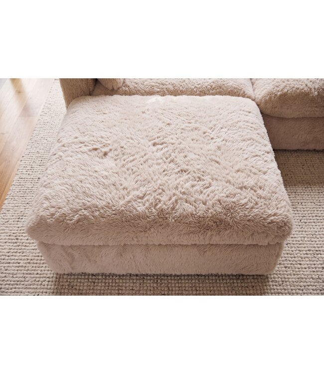 Invicta Interior Kruk YETI 100cm afneembare hoes champagne beige - 48699