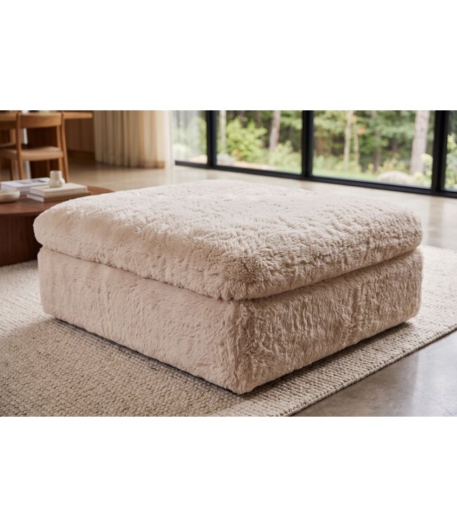 Invicta Interior Kruk YETI 100cm afneembare hoes champagne beige - 48699