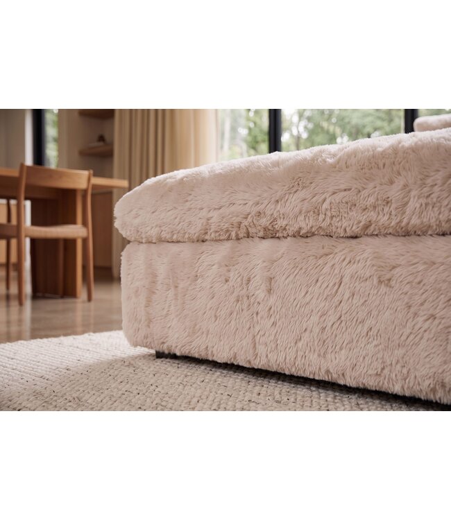 Invicta Interior Kruk YETI 100cm afneembare hoes champagne beige - 48699