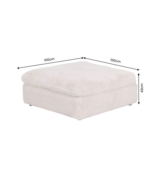 Invicta Interior Kruk YETI 100cm afneembare hoes champagne beige - 48699