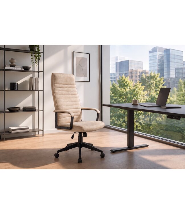 Invicta Interior Bureaustoel LAZIO 49-59cm met kantelfunction vogue velours fluweel beige - 48700