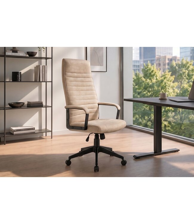 Invicta Interior Bureaustoel LAZIO 49-59cm met kantelfunction vogue velours fluweel beige - 48700