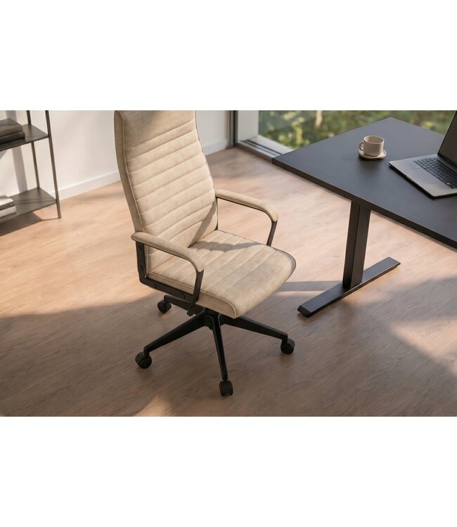Invicta Interior Bureaustoel LAZIO 49-59cm met kantelfunction vogue velours fluweel beige - 48700