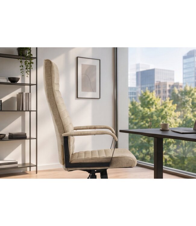 Invicta Interior Bureaustoel LAZIO 49-59cm met kantelfunction vogue velours fluweel beige - 48700