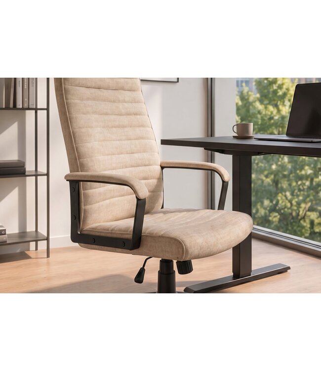 Invicta Interior Bureaustoel LAZIO 49-59cm met kantelfunction vogue velours fluweel beige - 48700