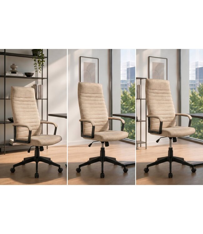 Invicta Interior Bureaustoel LAZIO 49-59cm met kantelfunction vogue velours fluweel beige - 48700