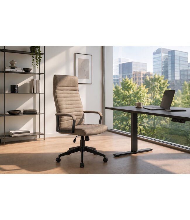 Invicta Interior Bureaustoel LAZIO 49-59cm met kantelfunction vogue velours fluweel taupe - 48701