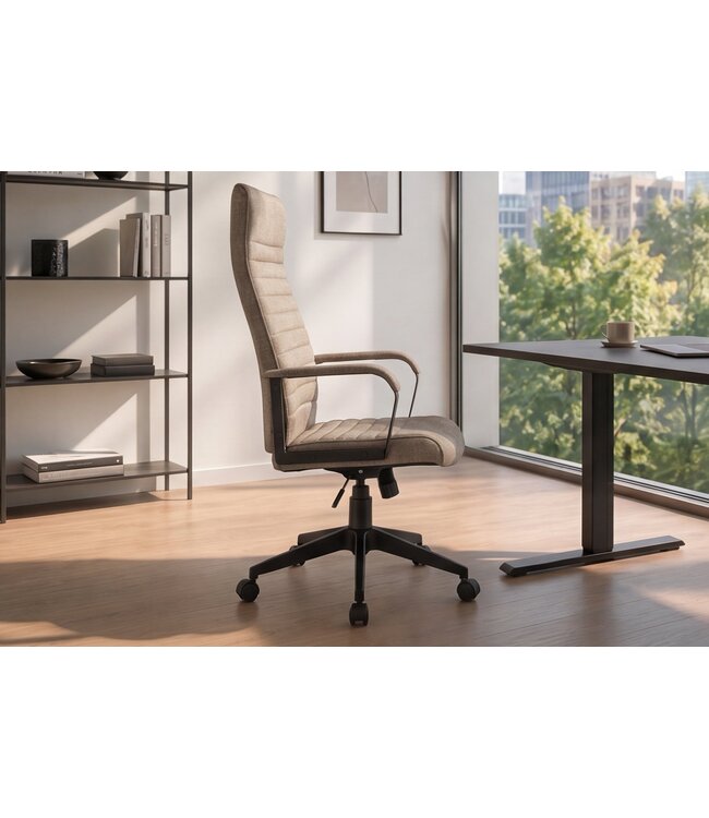 Invicta Interior Bureaustoel LAZIO 49-59cm met kantelfunction vogue velours fluweel taupe - 48701