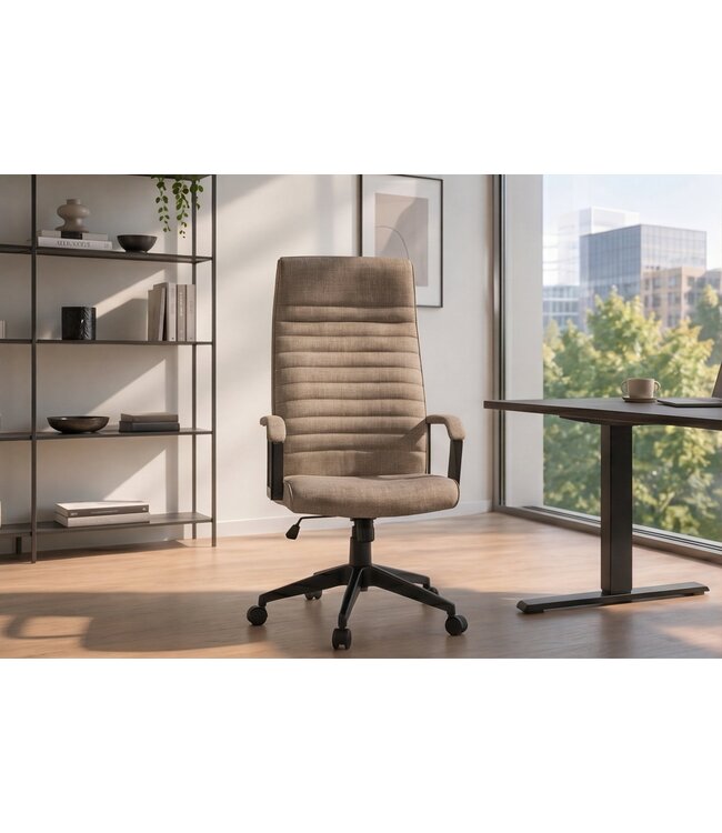 Invicta Interior Bureaustoel LAZIO 49-59cm met kantelfunction vogue velours fluweel taupe - 48701