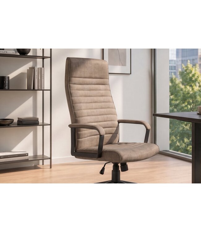 Invicta Interior Bureaustoel LAZIO 49-59cm met kantelfunction vogue velours fluweel taupe - 48701