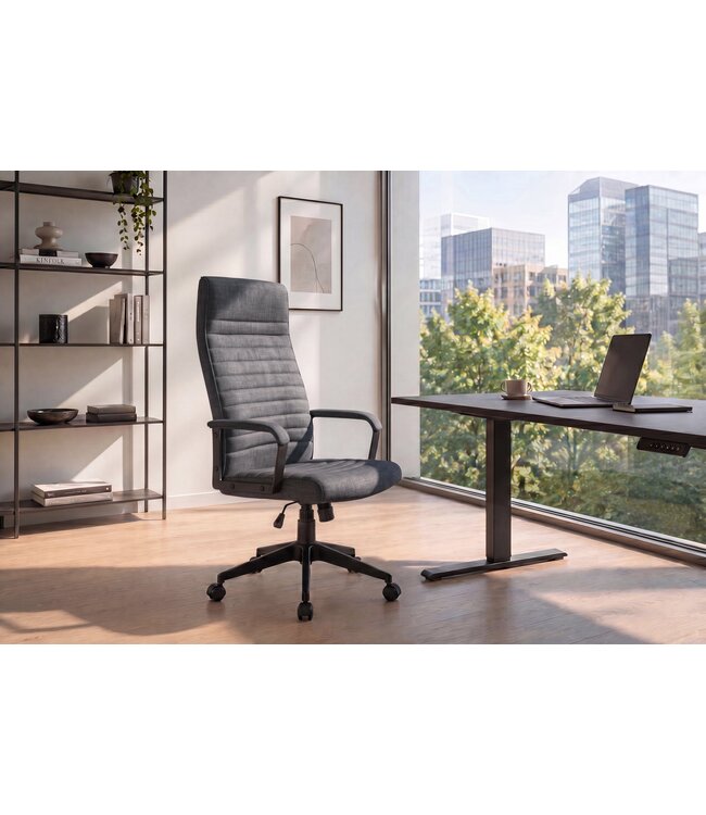 Invicta Interior Bureaustoel LAZIO 49-59cm met kantelfunction vogue velours fluweel antraciet - 48702